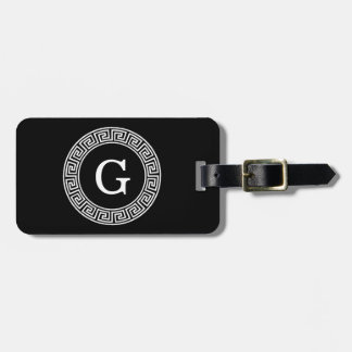 Zwart Wit Grieks Zeer belangrijk Rand Lijst Initia Bagagelabel