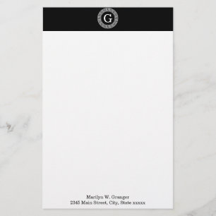 Zwart Wit Grieks Zeer belangrijk Rand Lijst Initia Briefpapier
