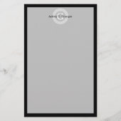 Zwart Wit Grieks Zeer belangrijk Rand Lijst Initia Briefpapier (Voorkant)