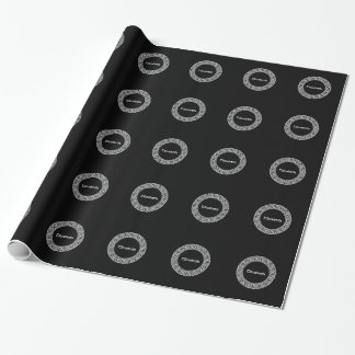 Zwart Wit Grieks Zeer belangrijk Rand Lijst Initia Cadeaupapier