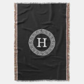 Zwart Wit Grieks Zeer belangrijk Rand Lijst Initia Deken (Voorkant Verticaal)