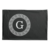 Zwart Wit Grieks Zeer belangrijk Rand Lijst Initia Kussensloop (Achterkant)