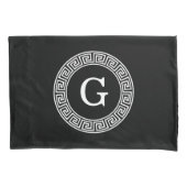 Zwart Wit Grieks Zeer belangrijk Rand Lijst Initia Kussensloop (Voorkant)