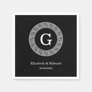 Zwart Wit Grieks Zeer belangrijk Rand Lijst Initia Servetten