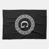 Zwart Wit Grieks Zeer belangrijk Rand Lijst Initia Theedoek (Horizontaal)