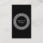 Zwart Wit Grieks Zeer belangrijk Rand Lijst Initia Visitekaartje (Achterkant)