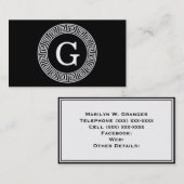 Zwart Wit Grieks Zeer belangrijk Rand Lijst Initia Visitekaartje (Voorkant / Achterkant)
