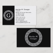 Zwart Wit Grieks Zeer belangrijk Rand Lijst Initia Visitekaartje (Voorkant / Achterkant)