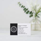 Zwart Wit Grieks Zeer belangrijk Rand Lijst Initia Visitekaartje (Staand voorkant)