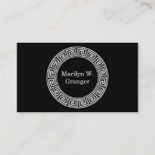 Zwart Wit Grieks Zeer belangrijk Rand Lijst Initia Visitekaartje (Achterkant)