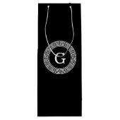 Zwart Wit Grieks Zeer belangrijk Rand Lijst Initia Wijn Cadeautas (Achterkant)