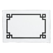 Zwart-wit Griekse sleutel grens standaard Kussensloop (Voorkant-Links)