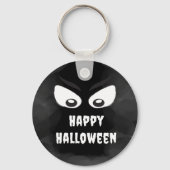 Zwart-wit Griezelige Halloween Op Maat Sleutelhanger (Voorkant)