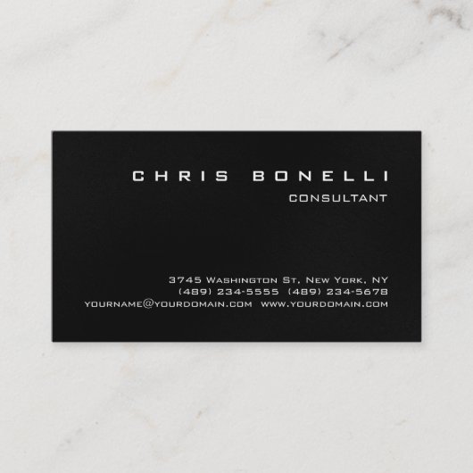 Zwart wit grijs aantrekkelijk Visitekaartje (Voorkant)