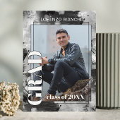 Zwart wit grijs Abstract Afstuderen Aankondiging