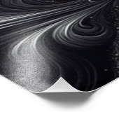 Zwart Wit Grijs Abstract Modern Eenvoudige Swirl Foto Afdruk (Hoek)