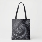 Zwart Wit Grijs Abstract Modern Eenvoudige Swirl Tote Bag (Voorkant)