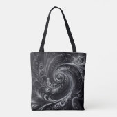 Zwart Wit Grijs Abstract Modern Eenvoudige Swirl Tote Bag (Achterkant)