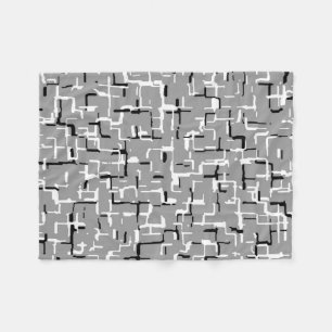 Zwart Wit Grijs Abstract Patroon Fleece Deken