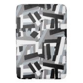 Zwart Wit Grijs Abstracte Geometrische Patches Badmat (Voorkant Verticaal)