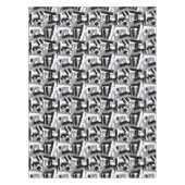 Zwart Wit Grijs Abstracte Geometrische Patches Tafelkleed (Voorkant)