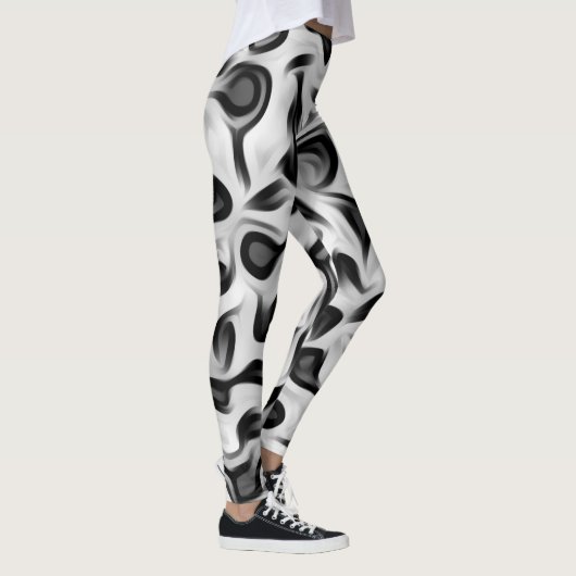 Zwart Wit Grijs Achtergrond Leggings (Rechts)