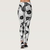 Zwart Wit Grijs Achtergrond Leggings (Achterkant)