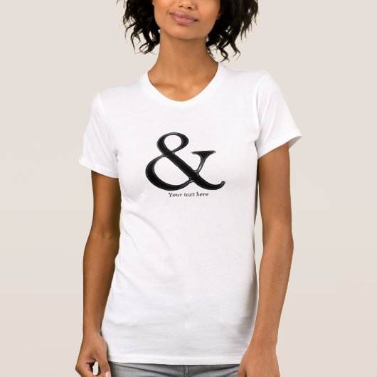 Zwart Wit Grijs Ampersand Modern Gepersonaliseerd T-shirt (Voorkant)