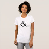 Zwart Wit Grijs Ampersand Modern Gepersonaliseerd T-shirt (Voorkant volledig)