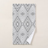 Zwart wit grijs Chevron Pattern-handdoekset Bad Handdoek (Handdoek)