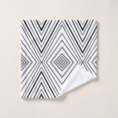 Zwart wit grijs Chevron Pattern-handdoekset Bad Handdoek (Wasdoekje)