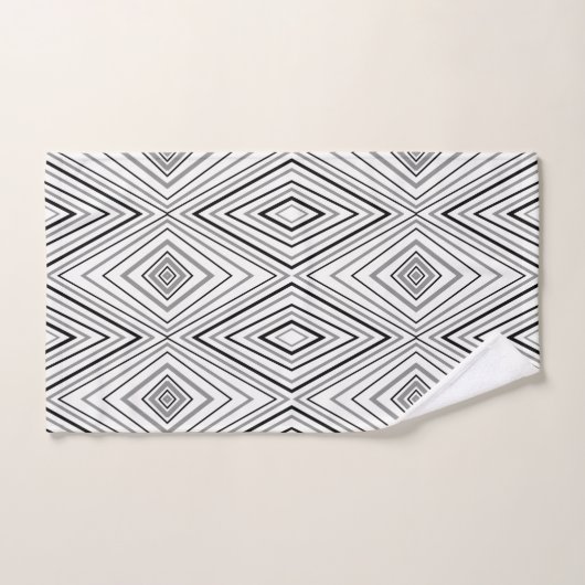 Zwart wit grijs Chevron Pattern-handdoekset Bad Handdoek (Handdoek)