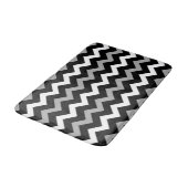 Zwart Wit & Grijs Chevron Print Patroon Badmat (Gekanteld)