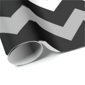 Zwart Wit & Grijs Chevron Print Patroon Cadeaupapier (Rol Hoek)