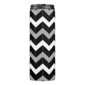 Zwart Wit & Grijs Chevron Print Patroon Thermosbeker (Achterkant)