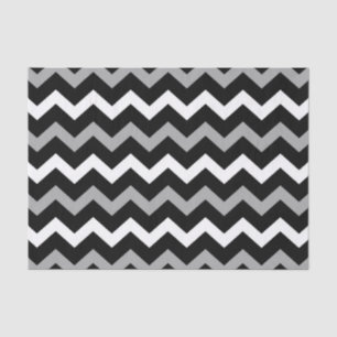 Zwart Wit & Grijs Chevron Print Patroon Tissuepapier