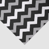 Zwart Wit & Grijs Chevron Print Patroon Tissuepapier (Detail)