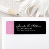 Zwart Wit Grijs Damask Retouradres Label (Insitu)