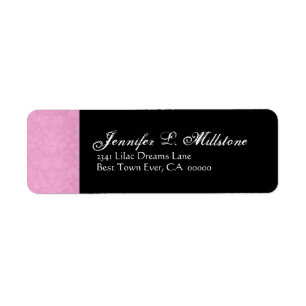 Zwart Wit Grijs Damask Retouradres Label
