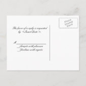 Zwart wit & grijs damask Wedding RSVP Briefkaart (Achterkant)