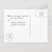 Zwart wit & grijs damast Wedding RSVP Uitnodiging Briefkaart (Achterkant)