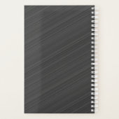 Zwart Wit Grijs Diagonale Strepen Custom Monogram Planner (Achterkant)