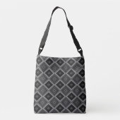 Zwart Wit Grijs Diamant Geometrisch Crossbody Tas (Achterkant)