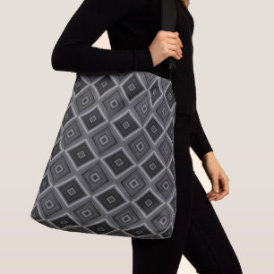 Zwart Wit Grijs Diamant Geometrisch Crossbody Tas