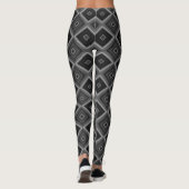 Zwart Wit Grijs Diamant Geometrisch Leggings (Achterkant)