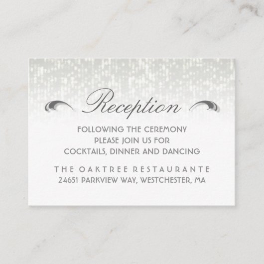 Zwart Wit & Grijs Eenvoud Art Deco Receptie Informatiekaartje (Voorkant)