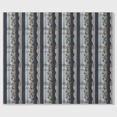 Zwart Wit & Grijs Faux Stof Panelen Cadeaupapier (Vlak)