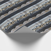 Zwart Wit & Grijs Faux Stof Panelen Cadeaupapier (Hoek)