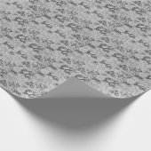 Zwart Wit & Grijs Faux Stof Panelen Cadeaupapier (Hoek)