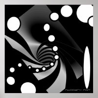 Zwart wit grijs Geometrisch Abstract Ontwerp